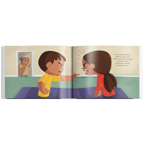 Photo of Inside pages of 'Le Cercle De Partage', this french canadian indigenous children's books, written By Trudy Spiller, publisher Medicine Wheel Education