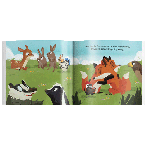 Photo of Inside pages of 'Le Cercle D'aide Et De Partage', this french canadian indigenous children's books, written By Theresa “Corky” Larsen-Jonasson, publisher Medicine Wheel Education