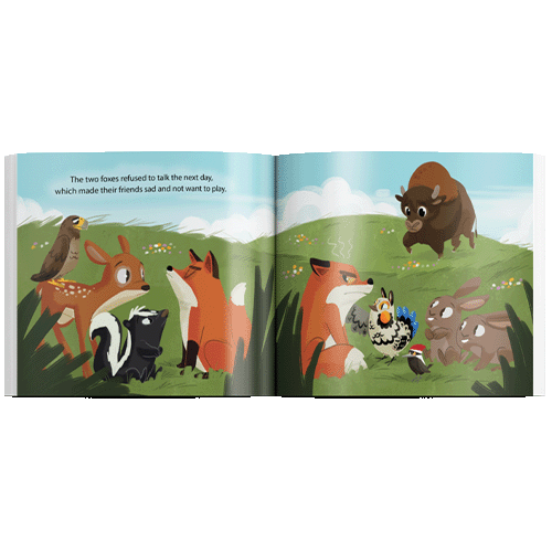 Photo of Inside pages of 'Le Cercle D'aide Et De Partage', this french canadian indigenous children's books, written By Theresa “Corky” Larsen-Jonasson, publisher Medicine Wheel Education
