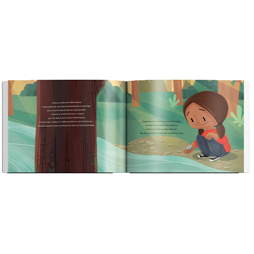 Photo of Inside pages of 'Le Cercle De Partage', this french canadian indigenous children's books, written By Trudy Spiller, publisher Medicine Wheel Education